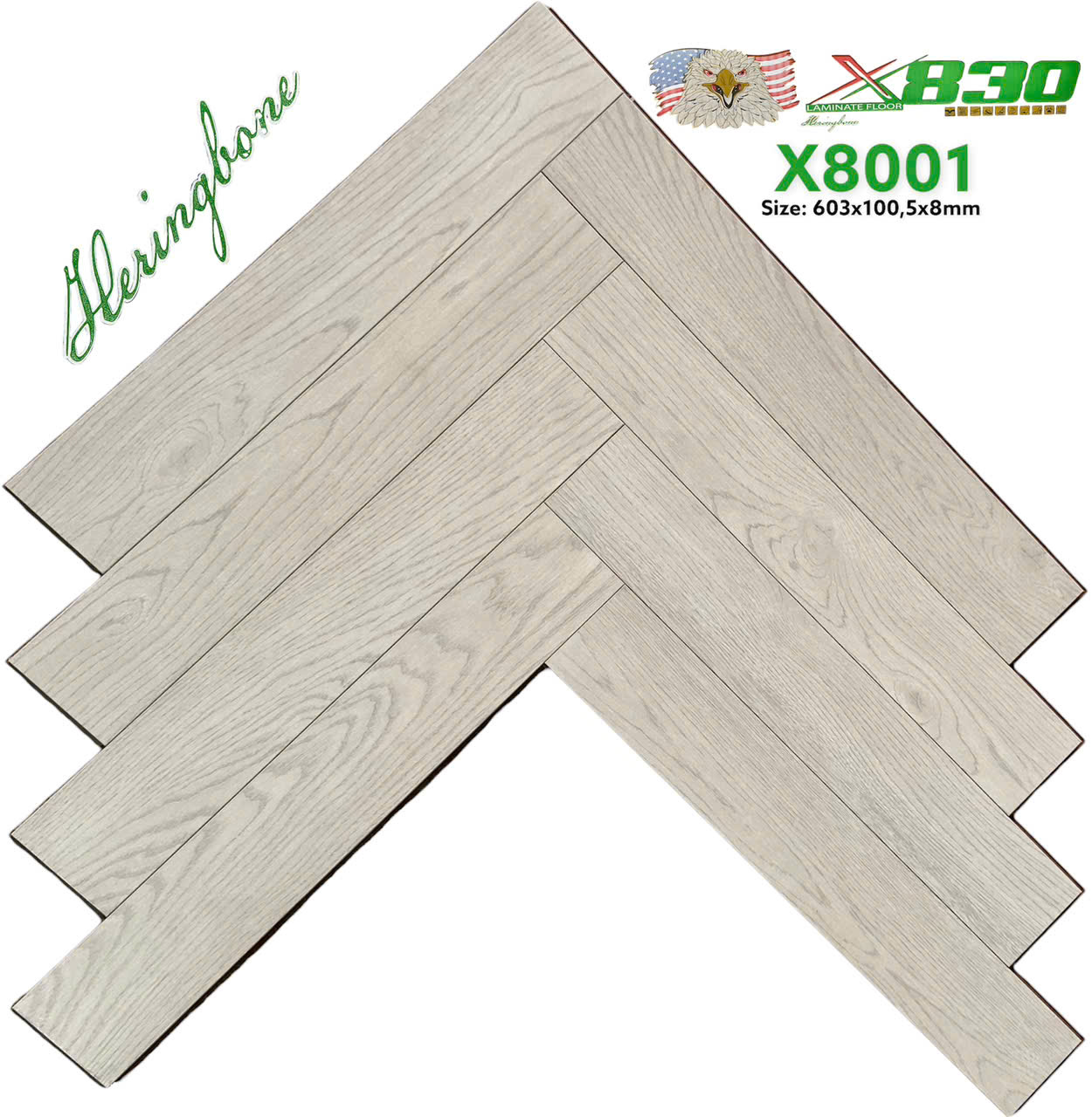Sàn gỗ xương cá Laminate 8mm-XH8001
