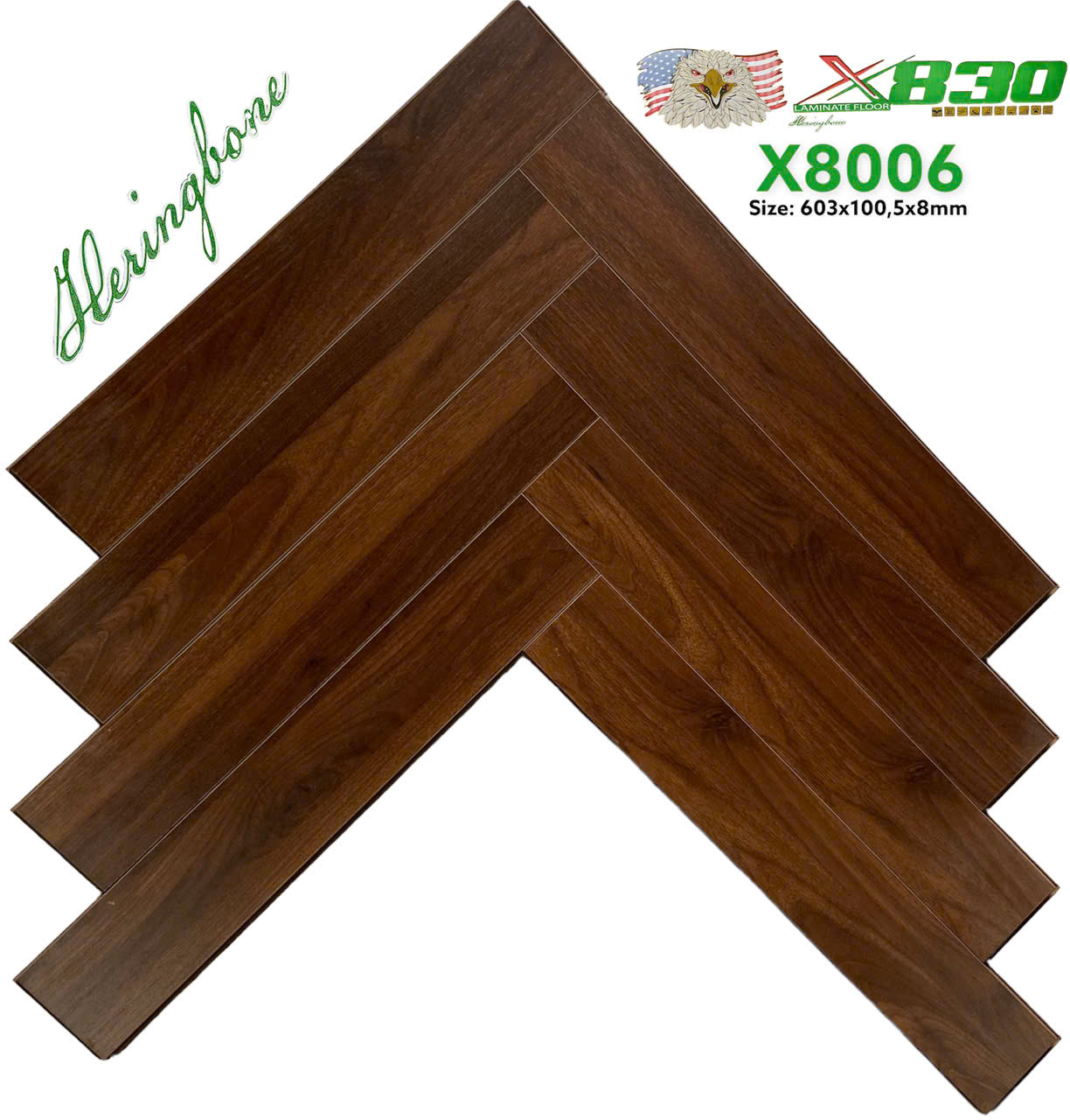Sàn gỗ xương cá Laminate 8mm-XH8006